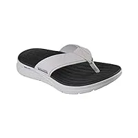 skechers men's go consistent flip flop-athletic beach shower shoe slipper thong sandals, grey, 8
