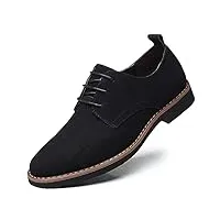 chaussures oxford en daim pour hommes chaussures classiques à lacets, noir , 39 2/3 eu