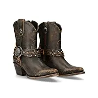 new rock wstm005-s2 bottes de cowboy pour femme texas western cowboy vintage marron marron, marron, 39 eu