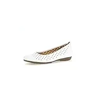 gabor ruffle 169.21 white leather womens slip on ballet pump shoes 37.5 white