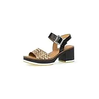gabor femme sandales, dame sandale à lanières,chaussure d'été,sandale d'été,sandale,talon,beige (natur.schwarz),40 eu / 6.5 uk