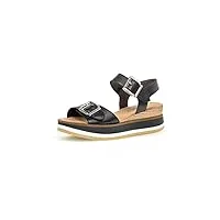 gabor femme sandales, dame sandale à lanières,sandale,chaussure d'été,sandale d'été,confortable,plate,noir (schwarz),40 eu / 6.5 uk