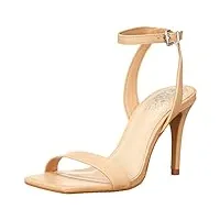 vince camuto women's saprenda ankle strap sandal heeled, sandstone, 10