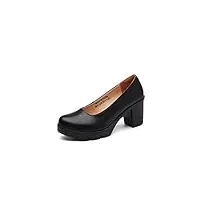 dadawen femme chaussure mode escarpin travail classique talon bloc 7 cm noir 35