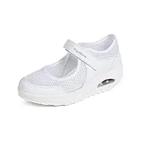 sandales femme mailles chaussures de fitness baskets mode compensées mary janes pour femme espadrilles chaussures de sport eté e-blanc eu 38