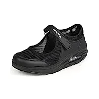 sandales femme mailles chaussures de fitness baskets mode compensées mary janes pour femme espadrilles chaussures de sport eté e-noir eu 38