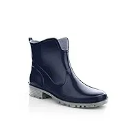 lemigo bottes en caoutchouc cheville pour femmes bottes de pluie courtes elke (bleu foncé, numeric_37)