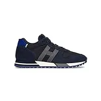 hogan sneaker pour homme h383 bleu et gris en daim et tissu - hxm3830an51 r6y99pp - taille, bleu, 41 eu