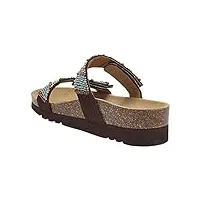 scholl femme zafirah 4.0 sandale, brown/multi, 40 eu