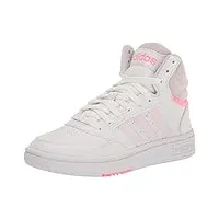 adidas hoops 3.0 mid chaussures de basket-ball pour femme, blanc/presque rose/rose poutre, 40 eu