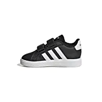 adidas mixte bébé grand court lifestyle hook and loop shoes sneaker, ftwr white/core black, numeric_20 eu