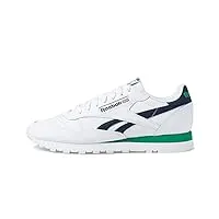 reebok cl lthr chaussures de course pour enfants, blanc vector navy glen green, 40.5/42.5 eu