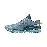 mizuno homme wave mujin 9 chaussure de trail, provincial blue baby blue orange clair, 43 eu