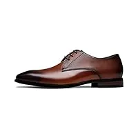 jousen chaussures habillées pour homme en cuir oxford derby chaussures brogue rétro habillées pour homme, rmy9216-cuir premium-brun jaune, 43 eu