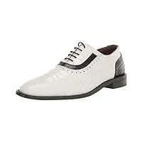 stacy adams homme riccardi oxford chaussures à lacets tissu, noir/blanc, 42 eu