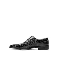 stacy adams homme riccardi oxford chaussures à lacets tissu, noir, 42 eu large