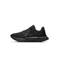 nike femme react infinity run fk 3 chaussure de marche, black/black, 39 eu