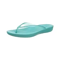 fitflop femme iqushion tongs transparentes sandale plate, bleu tahiti, 41 eu