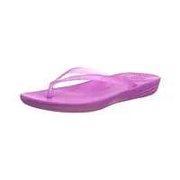 fitflop femme iqushion tongs transparent sandale plate, violet miami, 38 eu
