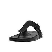 fitflop femme iqushion tongs à boucle réglable sandale plate, tout noir, 41 eu