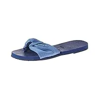 havaianas sandales plates st tropez basic pour femme, bleu marine, 7.5/8 uk