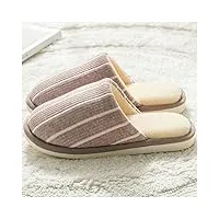 jycch flip flop fashion pantoufles d'intérieur à rayures pour femmes pantoufles d'hiver confortables pour femmes couleurs mélangées chaussures de maison (violet 9 uk)