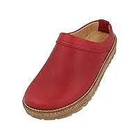haflinger sabots en cuir pour femmes travel-classic 818010, pointure:41 eu, la couleur:rouge