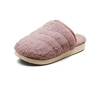 olukai pupu mua pantoufles confortables à enfiler pour femme en peau de mouton véritable et cuir nubuck de qualité supérieure, sel de mer rose/sel de mer rose, 38 eu