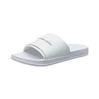 calvin klein jeans tongs homme slide monogram tpu sandales de bain, blanc (white), 45