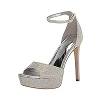 guess femme cadly sandale à talon, silver shimmer 040, 36.5 eu