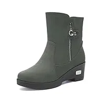 gaatpot bottes d'hiver femmes bottines de neige chaudes chaussures fourrees compensée talons antidérapage bottine gris eu35.5=cn36