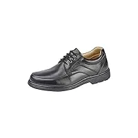 roamers m204a chaussures à lacets en cuir pour homme coupe extra large 4 œillets, noir , 48.5 eu