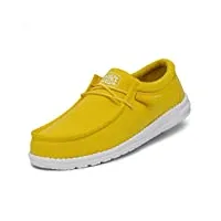 hey dude homme wally slub canvas moc toe shoes, jaune empire, 43 eu