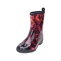 jiangml bottes de pluie pour femme, antidérapantes, hautes, imperméables chaussure de jardinage élastiques, bottes wellington boots mi-hautes, courtes, multicolores, bottes de pluie en caoutchouc