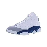 jordan air retro 13 chaussures de basket-ball pour homme, blanc/rouge feu-bleu-lig, 42 eu