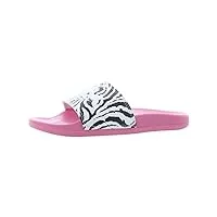 adidas adilette comfort womens shoes size 6, color: pink/zebra
