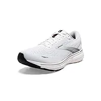 brooks chaussures de course ghost 15 neutral pour homme, blanc/noir/flamme, 44 eu
