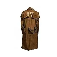 aksah fashion s homme ncr ranger veteran armor new vegas a7 trench coat en daim marron cosplay costume, marron, m