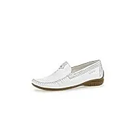 gabor mocassins pour femme, chaussures basses, largeur supplémentaire modérée (g), blanc blanc argent 50, 44.5 eu