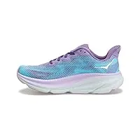 hoka one one femme w clifton 9 sneaker, chalk violet/pastel lilac, 38 2/3 eu