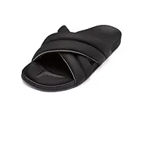 olukai hila sandales de plage pour femme, tongs imperméables, à porter toute la journée et ajustement ultra doux et confortable, noir/noir, 43 eu
