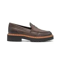 hogan mocassin penny loafer h543 marron en cuir - hxw5430eo20 rvjs810 - taille, tabac, 37 eu