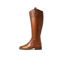 cole haan bottes d'équitation hampshire pour femme, cuir brun clair britannique/cuir tissé, 35.5 eu
