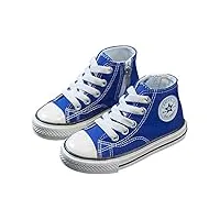debaijia chaussures de toile sneakers enfant baskets chaussures de course garçon chaussures sport fille classic décontractées eu30.5-b-bleu