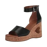 lucky brand himmy sandales compensées sculptées pour femme, noir, 39 eu