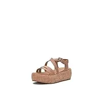 lucky brand femme jacobean sandale cale, marron clair, 36 eu