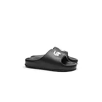 lacoste homme serve 2.0 evo synthetic colour block slides sandale, noir cassé, 43 eu