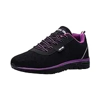 larnmern chaussures de securite femme baskets de sécurité ultra légere embout acier antidérapant respirante chaussures de travail (violet noir,39eu)