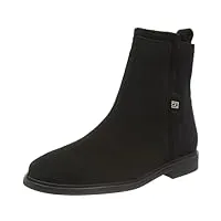 tommy hilfiger femme bottes low boot essentials daim, noir (black), 39 eu