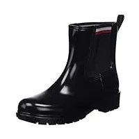 tommy hilfiger femme bottines de pluie corporate elastic rainboot mi-hautes, noir (black), 37 eu